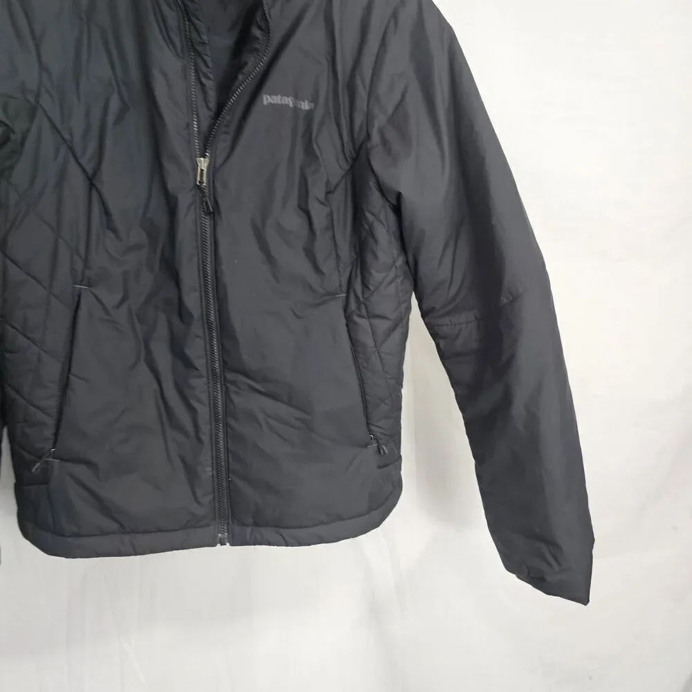 Patagonia Women's Size Medium Micro Puff Waterproof Puffer Jacket Coat Black